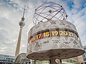 BerlinÃ¢â¬â¢s Alexanderplatz, Weltzeituhr World Time Clock, and T